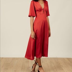 Park and Fifth Red Satin Kendal Dress